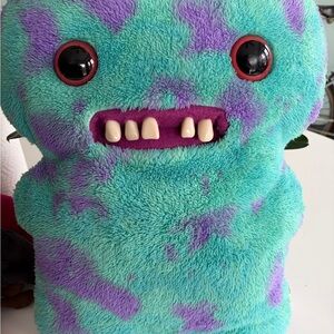 Turquoise and Purple Plush Monster Toy